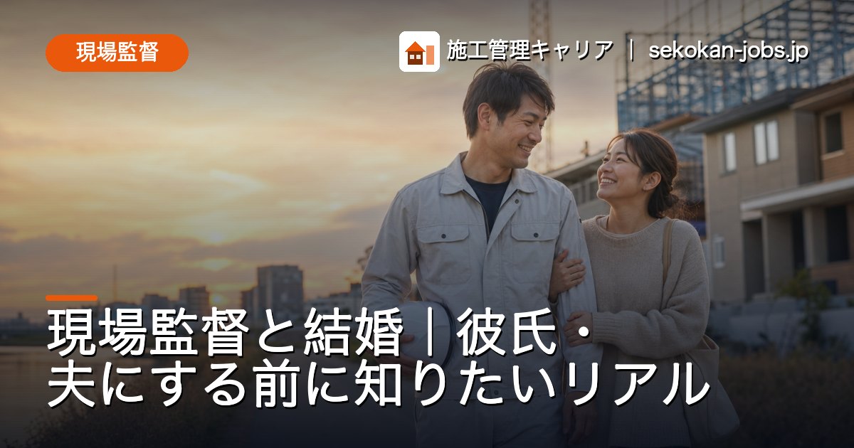 現場監督｜現場監督と結婚｜彼氏・夫にする前に知りたいリアル